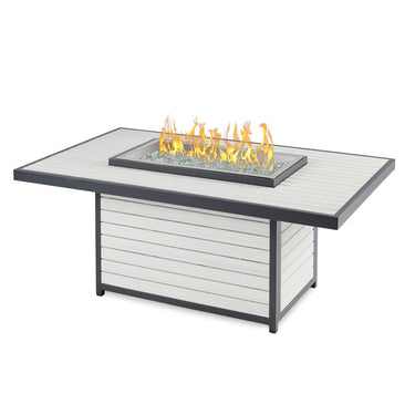 Brooks Rectangular White Gas Fire Pit TableBRK-1224-19-W-K